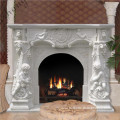 Hot Sale White Marble Fireplace with Angel Baby Statue Sculpture